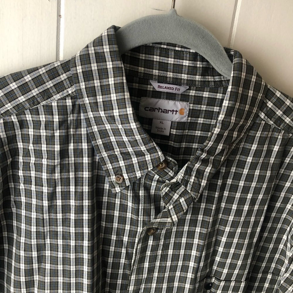 * CARHARTT Plaid Relaxed Fit S/S Button Down Men’s Shirt Size XL